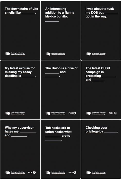 cards against humanity ausdrucken.